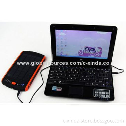 Solar chargers for laptop and mobile phone with 23000mAh lithium battery and Polysilicon 15V 150mA